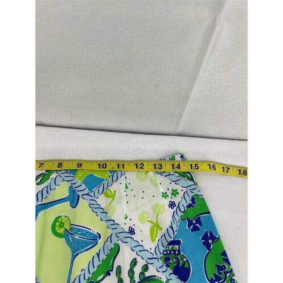 Vintage Lilly Pulitzer Women's Mini Skirt Size 6 Blue Green Starboard Patch Crab - Picture 7 of 8
